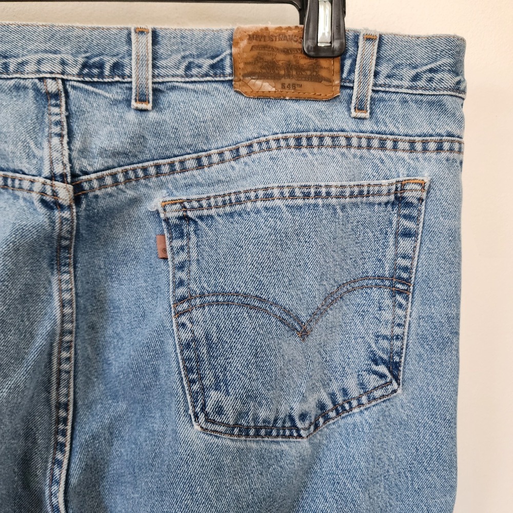 Mens Levi 545 Jeans Blue 46 x 30" Loose Fit 100% Cotton Made in Mexico